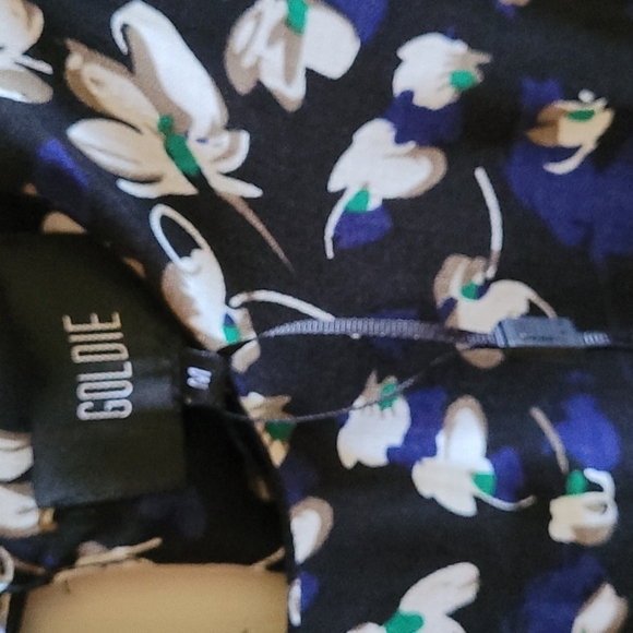 Like New, Goldie, Floral, Mini Skater Dress, Sz M, Black & Blue - Picture 4 of 6